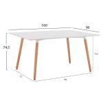 ΤΡΑΠΕΖΙ HM8697.01 MINIMAL, ΛΕΥΚΟ MDF, ΞΥΛΙΝΑ ΠΟΔΙΑ ΟΞΙΑ,160Χ90X74,5Υ εκ ΤΡΑΠΕΖΙ HM8697.01 MINIMAL, ΛΕΥΚΟ MDF, ΞΥΛΙΝΑ ΠΟΔΙΑ ΟΞΙΑ,160Χ90X74,5Υ εκ
