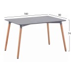 ΤΡΑΠΕΖΙ HM8697.10 MINIMAL, γκρι MDF, ξύλινα πόδια οξιά, 160Χ90X74,5Υ εκ ΤΡΑΠΕΖΙ HM8697.10 MINIMAL, γκρι MDF, ξύλινα πόδια οξιά, 160Χ90X74,5Υ εκ