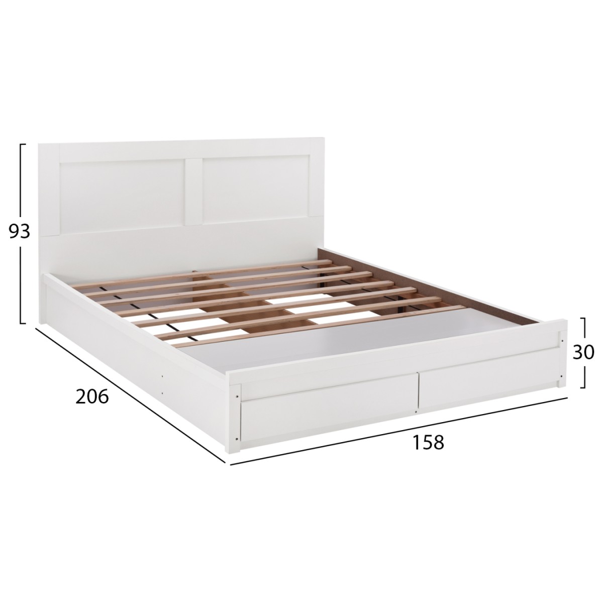 ΚΡΕΒΑΤΙ CAPRI HM312.05 ΜΕ 2 ΣΥΡΤΑΡΙΑ ΛΕΥΚΟ ΓΙΑ ΣΤΡΩΜΑ 150x200 εκ. ΚΡΕΒΑΤΙ CAPRI HM312.05 ΜΕ 2 ΣΥΡΤΑΡΙΑ ΛΕΥΚΟ ΓΙΑ ΣΤΡΩΜΑ 150x200 εκ.