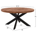 ΤΡΑΠΕΖΙ ΣΤΡΟΓΓΥΛΟ LEVINHO 6εκ.ΠΑΧΟΣ ΜΑΣΙΦ ΞΥΛΟ MANGO HM8485.11 Φ150x78Υ εκ. ΤΡΑΠΕΖΙ ΣΤΡΟΓΓΥΛΟ LEVINHO 6εκ.ΠΑΧΟΣ ΜΑΣΙΦ ΞΥΛΟ MANGO HM8485.11 Φ150x78Υ εκ.