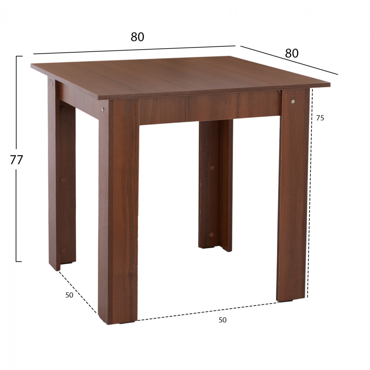 ΤΡΑΠΕΖΙ ΚΟΥΖΙΝΑΣ KELVIN 80x80x77Υεκ. ΚΑΡΥΔΙ HM2427.04 ΤΡΑΠΕΖΙ ΚΟΥΖΙΝΑΣ KELVIN 80x80x77Υεκ. ΚΑΡΥΔΙ HM2427.04