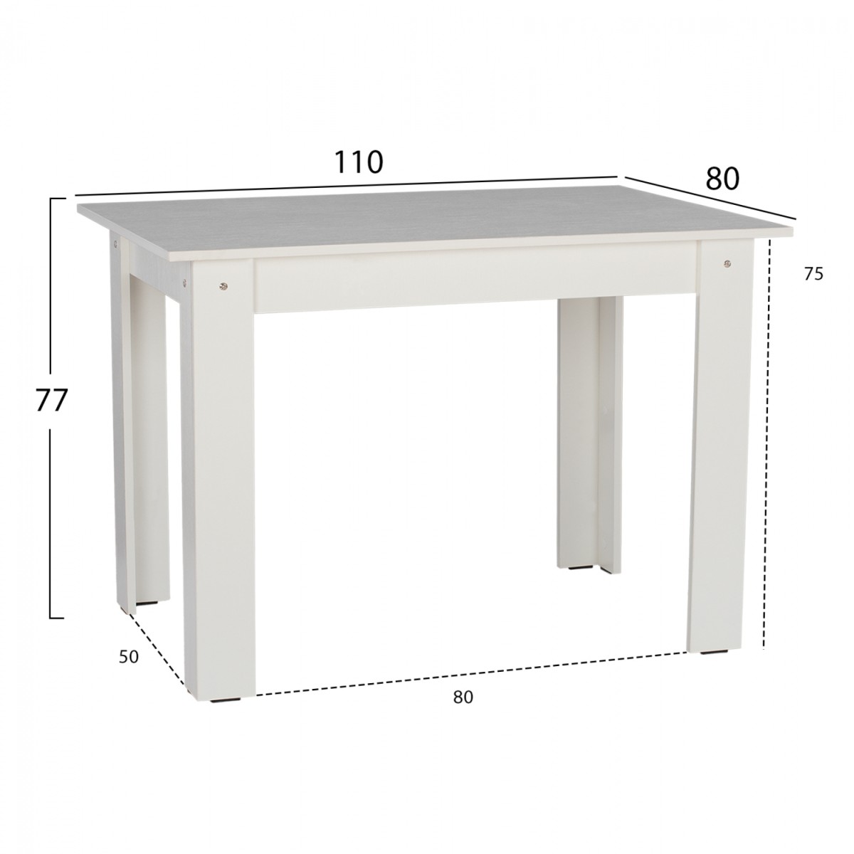 ΤΡΑΠΕΖΙ ΚΟΥΖΙΝΑΣ 110x80x77Υεκ. ΛΕΥΚΟ HM2428.03 ΤΡΑΠΕΖΙ ΚΟΥΖΙΝΑΣ 110x80x77Υεκ. ΛΕΥΚΟ HM2428.03