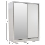 ΝΤΟΥΛΑΠΑ ADLER ΜΕΛΑΜΙΝΗΣ ΛΕΥΚΗ ΜΕ ΚΑΘΡΕΠΤΗ HM2434.03 160x60x210 εκ. ΝΤΟΥΛΑΠΑ ADLER ΜΕΛΑΜΙΝΗΣ ΛΕΥΚΗ ΜΕ ΚΑΘΡΕΠΤΗ HM2434.03 160x60x210 εκ.