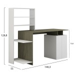 ΓΡΑΦΕΙΟ ΜΕ ΒΙΒΛΙΟΘΗΚΗ ROCHELL ΜΕΛΑΜΙΝΗ OLIVE GREY ΛΕΥΚΟ 146,3x55x128,8Υεκ.HM8886.11 ΓΡΑΦΕΙΟ ΜΕ ΒΙΒΛΙΟΘΗΚΗ ROCHELL ΜΕΛΑΜΙΝΗ OLIVE GREY ΛΕΥΚΟ 146,3x55x128,8Υεκ.HM8886.11