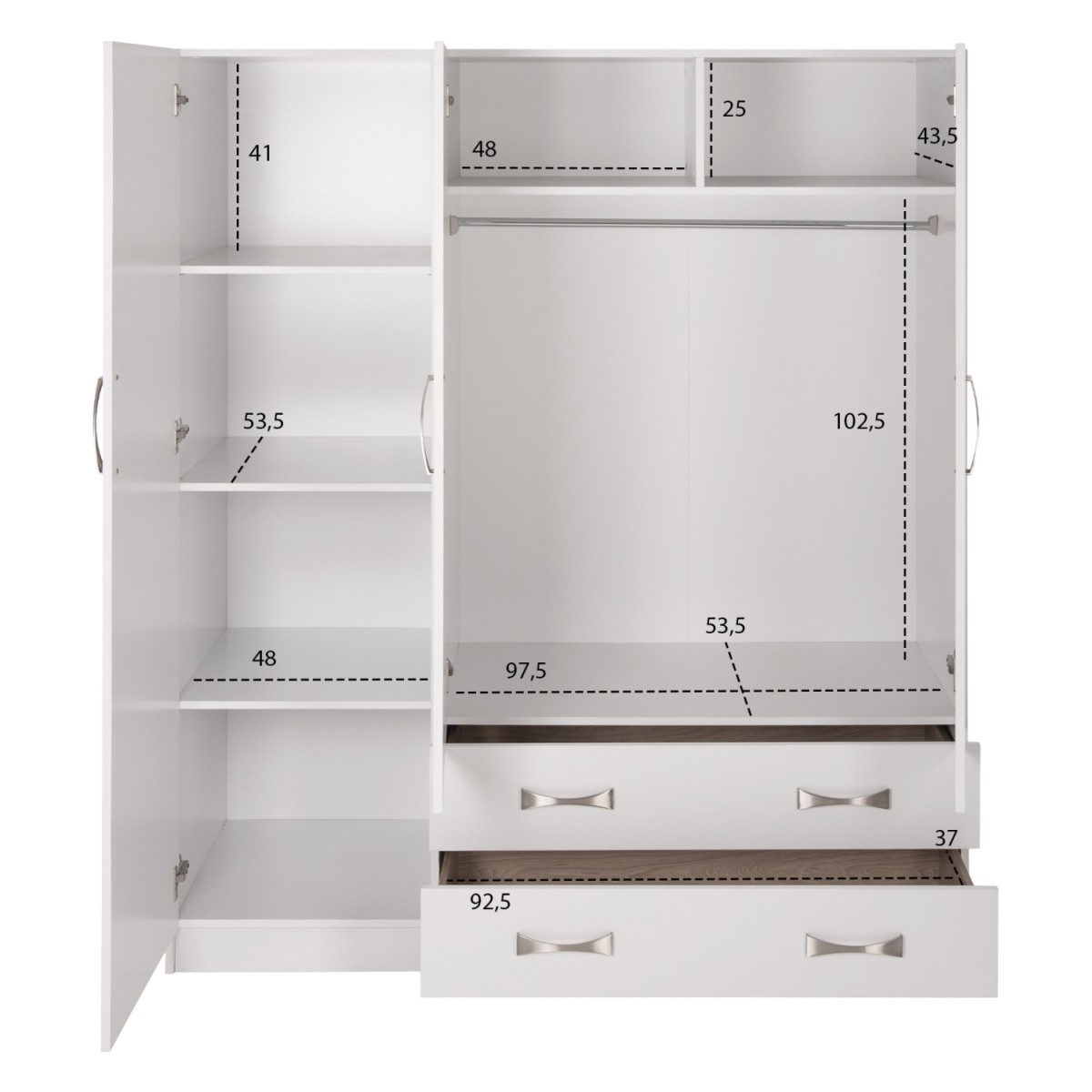 ΝΤΟΥΛΑΠΑ 3ΦΥΛΛΗ CARLY HM384.05 ΜΕ ΔΥΟ ΣΥΡΤΑΡΙΑ ΛΕΥΚΗ 150X55Χ180Υεκ. ΝΤΟΥΛΑΠΑ 3ΦΥΛΛΗ CARLY HM384.05 ΜΕ ΔΥΟ ΣΥΡΤΑΡΙΑ ΛΕΥΚΗ 150X55Χ180Υεκ.