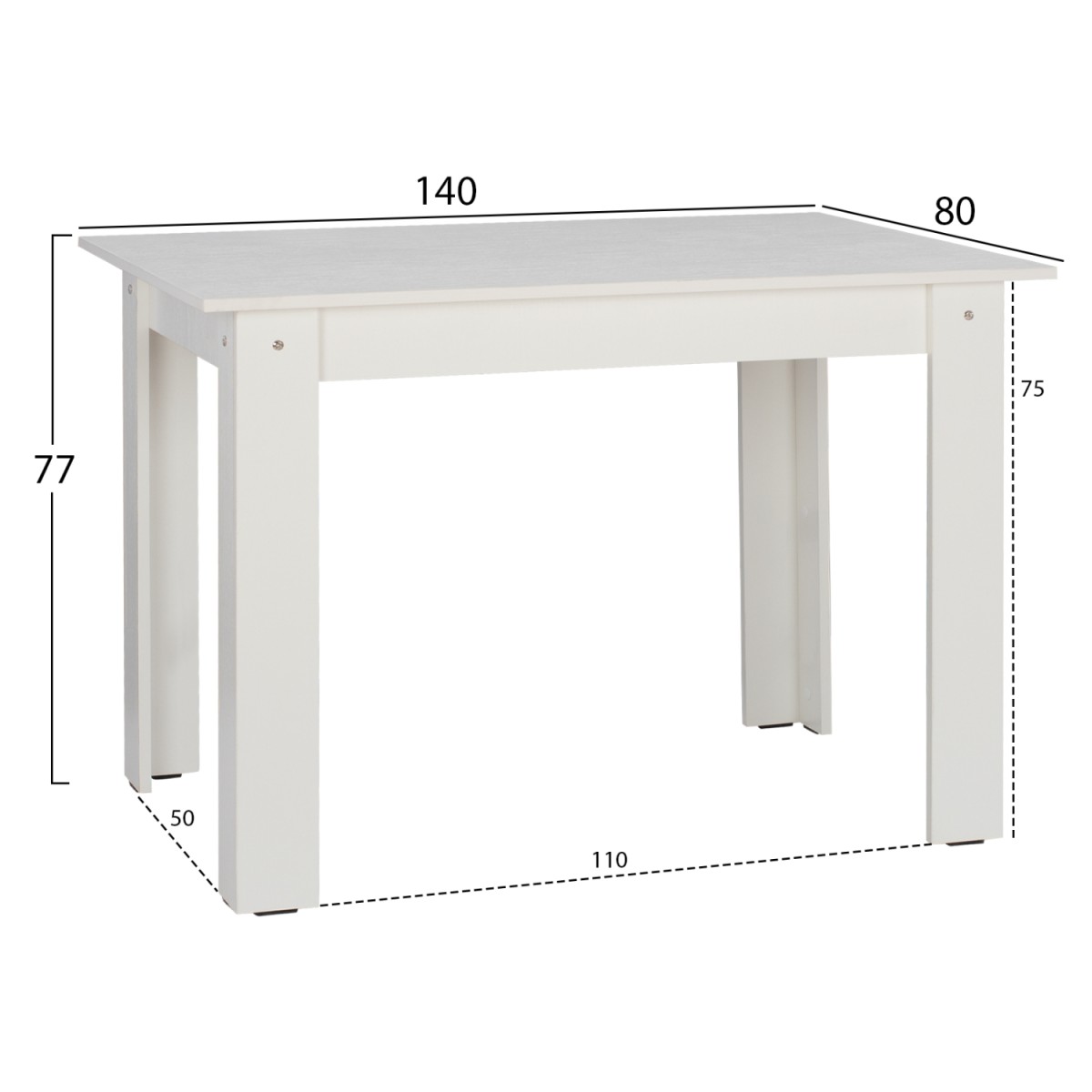 ΤΡΑΠΕΖΙ ΚΟΥΖΙΝΑΣ KELVIN 140x80x77Υεκ. ΛΕΥΚΟ HM2429.03 ΤΡΑΠΕΖΙ ΚΟΥΖΙΝΑΣ KELVIN 140x80x77Υεκ. ΛΕΥΚΟ HM2429.03