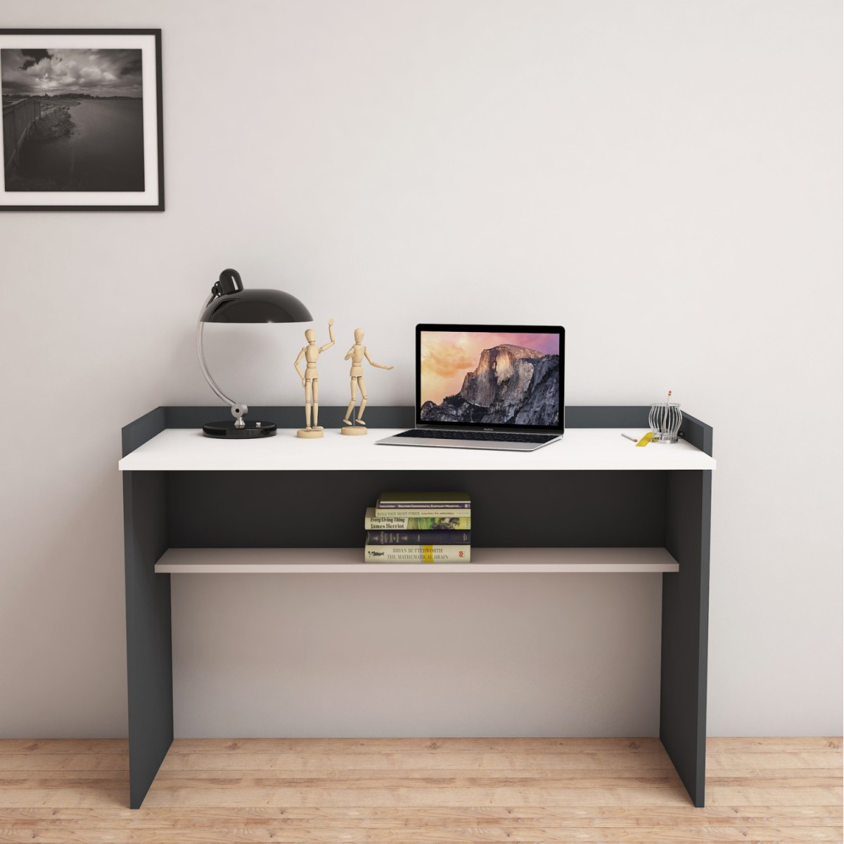 ΓΡΑΦΕΙΟ ΜΕΛΑΜΙΝΗΣ ΓΚΡΙ ΛΕΥΚΟ HM9227.13 118x58x80Υεκ. ΓΡΑΦΕΙΟ ΜΕΛΑΜΙΝΗΣ ΓΚΡΙ ΛΕΥΚΟ HM9227.13 118x58x80Υεκ.