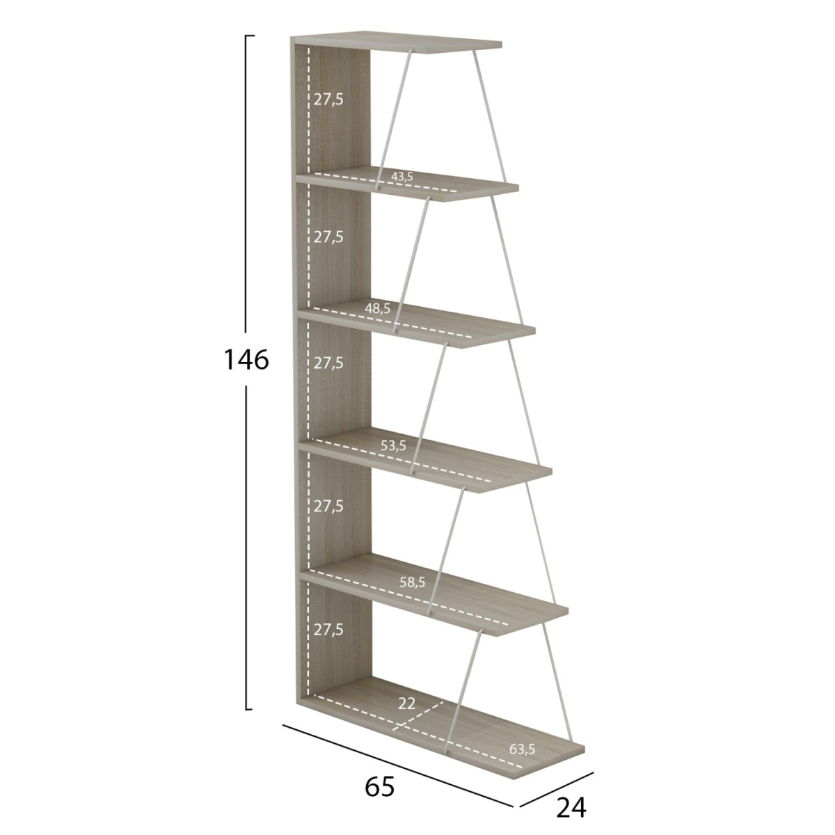 ΒΙΒΛΙΟΘΗΚΗ ΜΕΛΑΜΙΝΗΣ MINI TARS SONOMA ΛΕΥΚΟ HM2241.11 65x22-24x146Υεκ. ΒΙΒΛΙΟΘΗΚΗ ΜΕΛΑΜΙΝΗΣ MINI TARS SONOMA ΛΕΥΚΟ HM2241.11 65x22-24x146Υεκ.