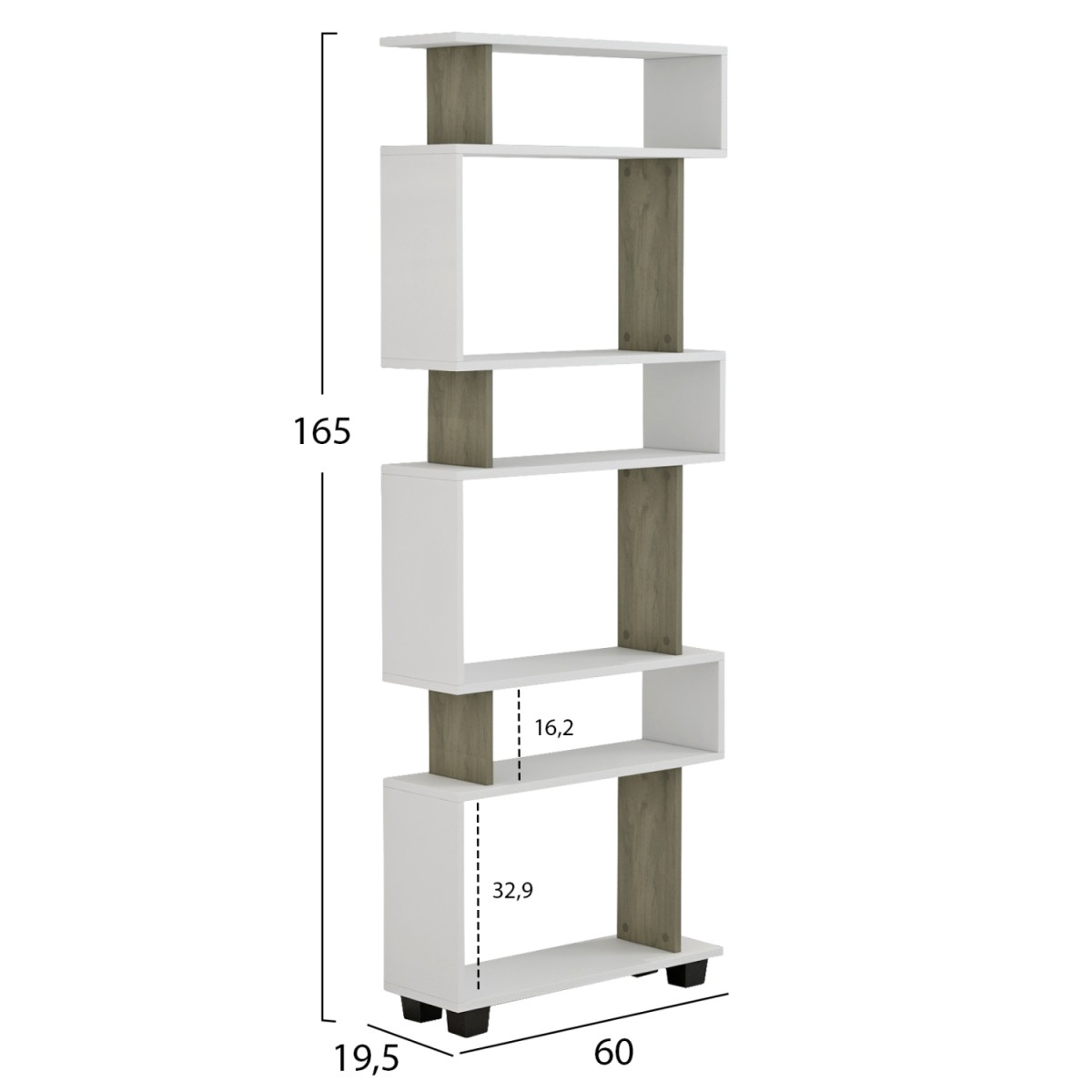 ΒΙΒΛΙΟΘΗΚΗ ΜΕΛΑΜΙΝΗΣ OWLOLIVE GREY ΛΕΥΚΟ 60x19,5x165Yεκ.HM8923.11 ΒΙΒΛΙΟΘΗΚΗ ΜΕΛΑΜΙΝΗΣ OWLOLIVE GREY ΛΕΥΚΟ 60x19,5x165Yεκ.HM8923.11