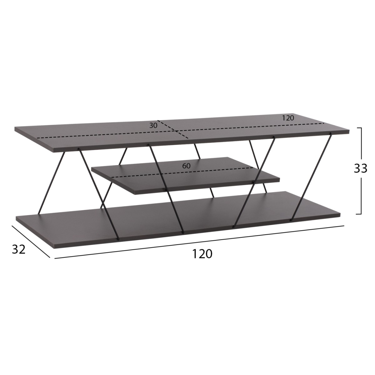 ΕΠΙΠΛΟ ΤΗΛΕΟΡΑΣΗΣ TARS HM8922.20 ΜΕΛΑΜΙΝΗ ΓΚΡΙ 120x32x33Yεκ. ΕΠΙΠΛΟ ΤΗΛΕΟΡΑΣΗΣ TARS HM8922.20 ΜΕΛΑΜΙΝΗ ΓΚΡΙ 120x32x33Yεκ.