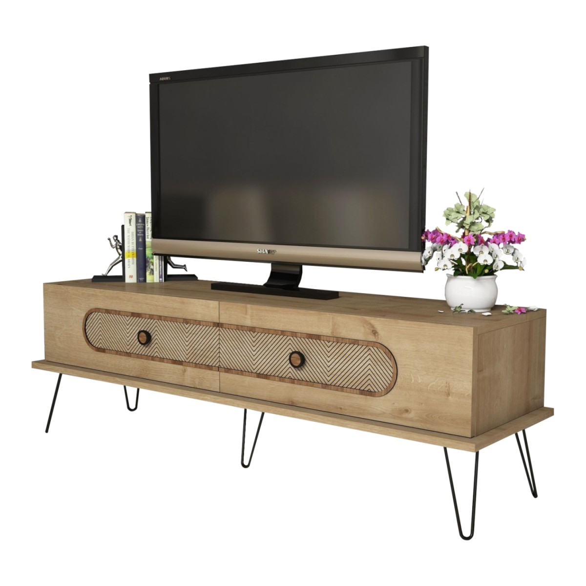 ΕΠΙΠΛΟ ΤΗΛΕΟΡΑΣΗΣ HM9511.02 ΜΕΛΑΜΙΝΗΣ ΦΥΣΙΚΟ OAK ΧΡΩΜΑ ΜΕΤΑΛΛΙΚΑ ΠΟΔΙΑ 145x40x45Yεκ. ΕΠΙΠΛΟ ΤΗΛΕΟΡΑΣΗΣ HM9511.02 ΜΕΛΑΜΙΝΗΣ ΦΥΣΙΚΟ OAK ΧΡΩΜΑ ΜΕΤΑΛΛΙΚΑ ΠΟΔΙΑ 145x40x45Yεκ.