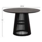 ΤΡΑΠΕΖΙ ΤΡΑΠΕΖΑΡΙΑΣ ΣΤΡΟΓΓΥΛΟ FRANTZ HM9388.02 ΜΑΣΙΦ ΞΥΛΟ MINDI BLACK Φ118x79Υεκ.