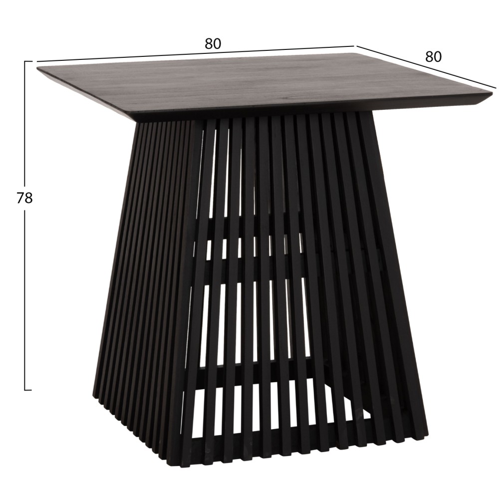 ΤΡΑΠΕΖΙ ΤΡΑΠΕΖΑΡΙΑΣ ΤΕΤΡΑΓΩΝΟ FRANTZ HM9458.02 MINDI ΞΥΛΟ ΜΑΥΡΟ 80x80x78Yεκ.