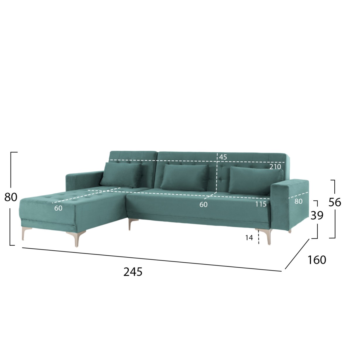 ΚΑΝΑΠΕΣ ΚΡΕΒΑΤΙ ΓΩΝΙΑ ΑΝΑΣΤΡΕΨΙΜΗ ELIZA HM3145.04 ΣΕ ΒΕΡΑΜΑΝ ΒΕΛΟΥΔΟ 245x160x80Υεκ. ΚΑΝΑΠΕΣ ΚΡΕΒΑΤΙ ΓΩΝΙΑ ΑΝΑΣΤΡΕΨΙΜΗ ELIZA HM3145.04 ΣΕ ΒΕΡΑΜΑΝ ΒΕΛΟΥΔΟ 245x160x80Υεκ.