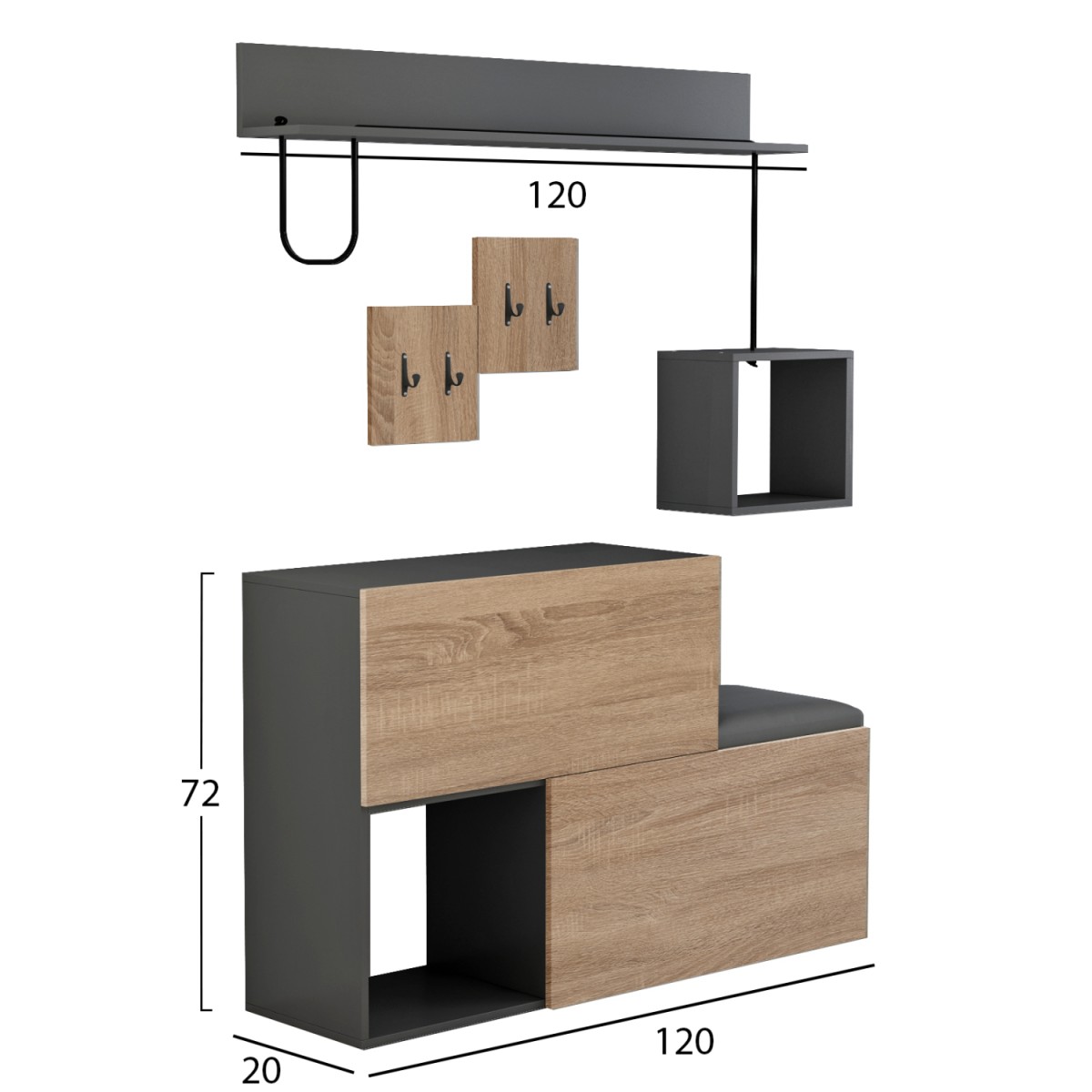 ΕΠΙΠΛΟ ΕΙΣΟΔΟΥ CERB HM8957.11 ΜΕΛΑΜΙΝΗ ΣΕ SONAMA-ΓΚΡΙ 120x20x72Υ εκ. ΕΠΙΠΛΟ ΕΙΣΟΔΟΥ CERB HM8957.11 ΜΕΛΑΜΙΝΗ ΣΕ SONAMA-ΓΚΡΙ 120x20x72Υ εκ.