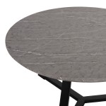 ΤΡΑΠΕΖΙ ΣΑΛΟΝΙΟΥ ΣΤΡΟΓΓΥΛΟ ROCKET HM9586.02 MDF ΓΚΡΙ ΜΑΡΜΑΡΟ-ΜΑΥΡΗ ΣΑΓΡΕ ΒΑΣΗ Φ80x42Υεκ.
