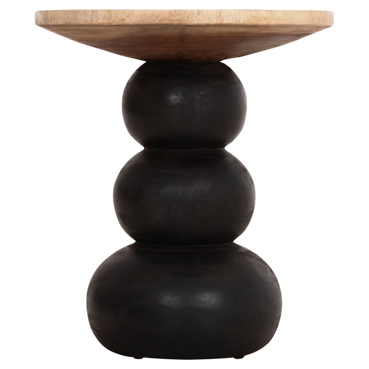 ΒΟΗΘΗΤΙΚΟ ΤΡΑΠΕΖΑΚΙ ΣΤΡΟΓΓΥΛΟ JACKY HM9890 SUAR ΞΥΛΟ ΦΥΣΙΚΟ & ΜΑΥΡΟ Φ40x45,5Υεκ.