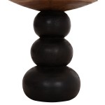 ΒΟΗΘΗΤΙΚΟ ΤΡΑΠΕΖΑΚΙ ΣΤΡΟΓΓΥΛΟ JACKY HM9890 SUAR ΞΥΛΟ ΦΥΣΙΚΟ & ΜΑΥΡΟ Φ40x45,5Υεκ.