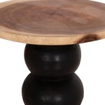 ΒΟΗΘΗΤΙΚΟ ΤΡΑΠΕΖΑΚΙ ΣΤΡΟΓΓΥΛΟ JACKY HM9890 SUAR ΞΥΛΟ ΦΥΣΙΚΟ & ΜΑΥΡΟ Φ40x45,5Υεκ.