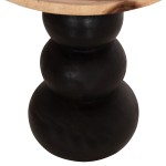 ΒΟΗΘΗΤΙΚΟ ΤΡΑΠΕΖΑΚΙ ΣΤΡΟΓΓΥΛΟ JACKY HM9890 SUAR ΞΥΛΟ ΦΥΣΙΚΟ & ΜΑΥΡΟ Φ40x45,5Υεκ.