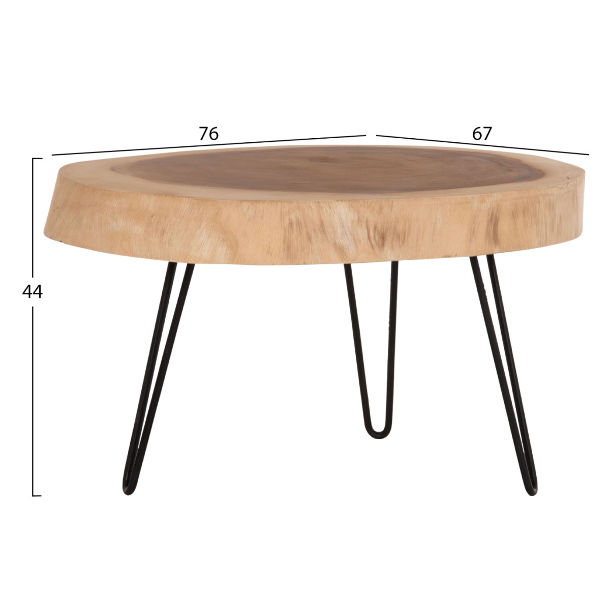 ΤΡΑΠΕΖΙ ΣΑΛΟΝΙΟΥ SERVON HM9912 SUAR ΞΥΛΟ ΦΥΣΙΚΟ-ΜΕΤΑΛ.ΠΟΔΙΑ ΜΑΥΡΑ 76x67x44Υεκ.