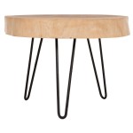 ΤΡΑΠΕΖΙ ΣΑΛΟΝΙΟΥ SERVON HM9912 SUAR ΞΥΛΟ ΦΥΣΙΚΟ-ΜΕΤΑΛ.ΠΟΔΙΑ ΜΑΥΡΑ 76x67x44Υεκ.