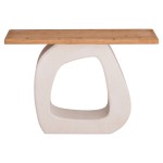 ΚΟΝΣΟΛΑ ΣΕΙΡΑ SANTORINI HM18043 ΤΟΠ ΞΥΛΟ ΕΛΑΤΟΥ-ΒΑΣΗ ΥΠΟΛΕΥΚΟ MDF 120x38x83Υεκ.