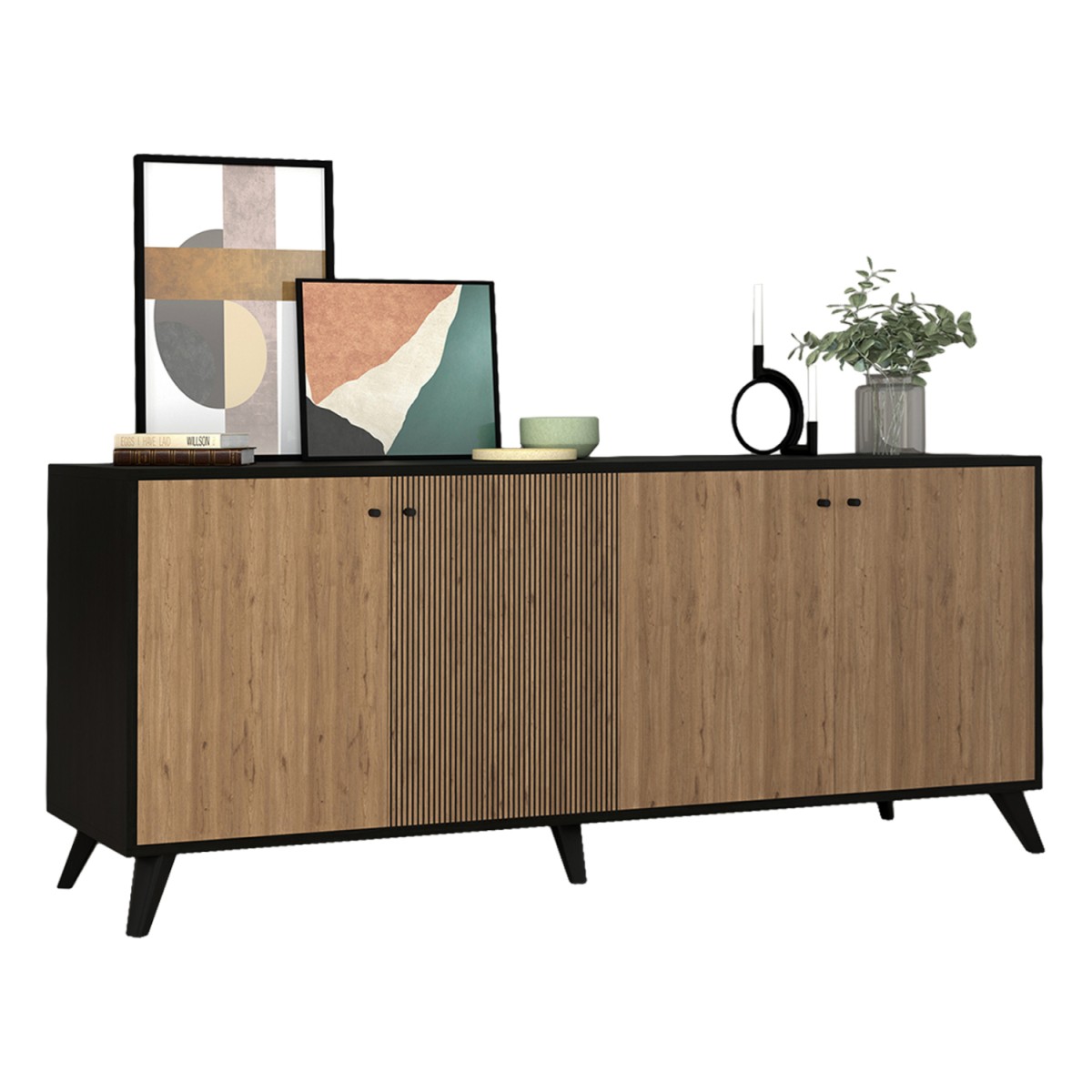 ΜΠΟΥΦΕΣ ΜΕΛΑΜΙΝΗΣ KRUDEN HM9446.11 ΜΑΥΡΟ-ΦΥΣΙΚΟ 180x40x78.6Υεκ. ΜΠΟΥΦΕΣ ΜΕΛΑΜΙΝΗΣ KRUDEN HM9446.11 ΜΑΥΡΟ-ΦΥΣΙΚΟ 180x40x78.6Υεκ.