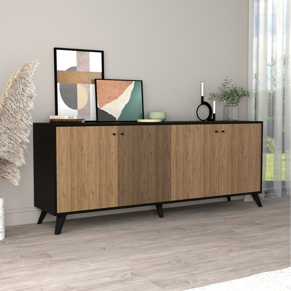 ΜΠΟΥΦΕΣ ΜΕΛΑΜΙΝΗΣ KRUDEN HM9446.11 ΜΑΥΡΟ-ΦΥΣΙΚΟ 180x40x78.6Υεκ. ΜΠΟΥΦΕΣ ΜΕΛΑΜΙΝΗΣ KRUDEN HM9446.11 ΜΑΥΡΟ-ΦΥΣΙΚΟ 180x40x78.6Υεκ.