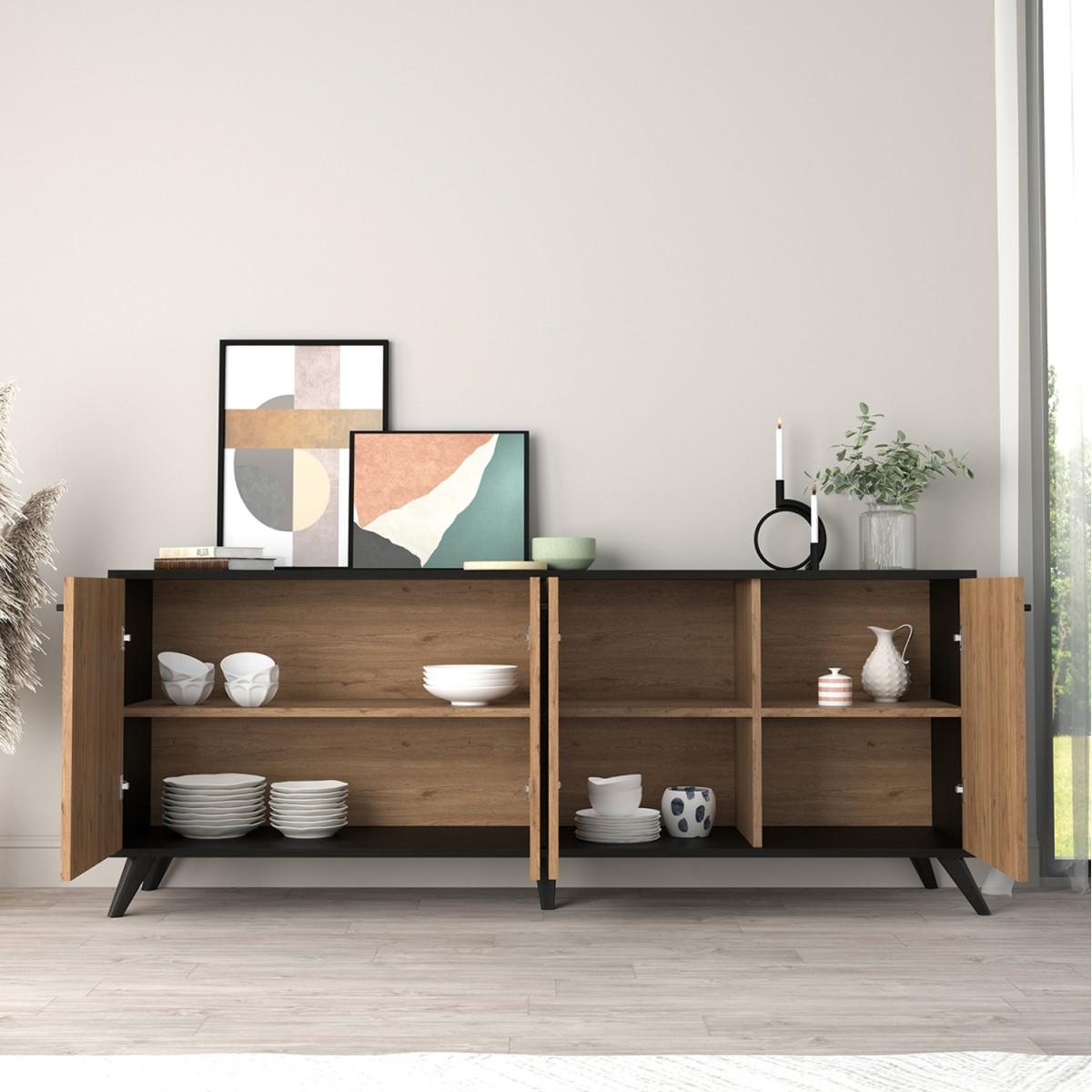 ΜΠΟΥΦΕΣ ΜΕΛΑΜΙΝΗΣ KRUDEN HM9446.11 ΜΑΥΡΟ-ΦΥΣΙΚΟ 180x40x78.6Υεκ. ΜΠΟΥΦΕΣ ΜΕΛΑΜΙΝΗΣ KRUDEN HM9446.11 ΜΑΥΡΟ-ΦΥΣΙΚΟ 180x40x78.6Υεκ.