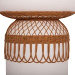 ΒΟΗΘΗΤΙΚΟ ΤΡΑΠΕΖΙ PRILEP HM18159.02 FIBER CEMENT ΛΕΥΚΟ & RATTAN--Φ60x76,5Υεκ