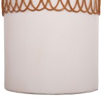 ΒΟΗΘΗΤΙΚΟ ΤΡΑΠΕΖΙ PRILEP HM18159.02 FIBER CEMENT ΛΕΥΚΟ & RATTAN--Φ60x76,5Υεκ