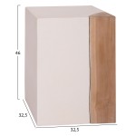 ΒΟΗΘΗΤΙΚΟ ΤΡΑΠΕΖΙ LEIA HM18163.02 FIBER CEMENT ΛΕΥΚΟ-ΞΥΛΟ TEAK 32.5x32.5x46Υεκ.