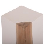 ΒΟΗΘΗΤΙΚΟ ΤΡΑΠΕΖΙ LEIA HM18163.02 FIBER CEMENT ΛΕΥΚΟ-ΞΥΛΟ TEAK 32.5x32.5x46Υεκ.