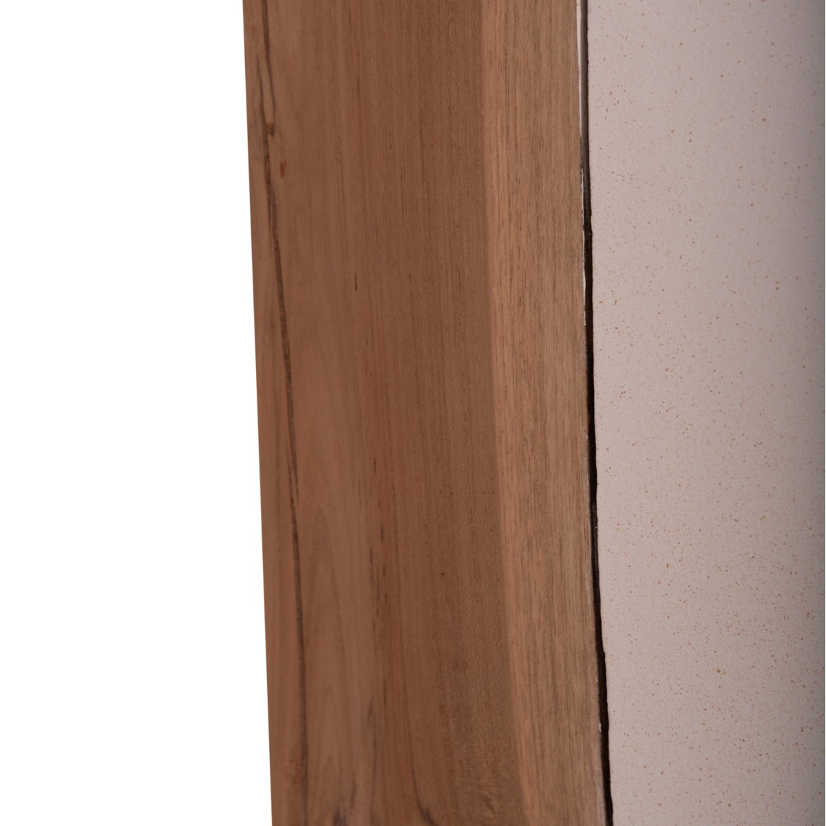 ΒΟΗΘΗΤΙΚΟ ΤΡΑΠΕΖΙ LEIA HM18163.02 FIBER CEMENT ΛΕΥΚΟ-ΞΥΛΟ TEAK 32.5x32.5x46Υεκ.