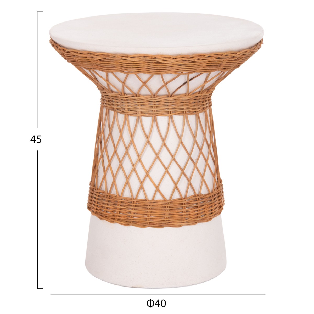 ΒΟΗΘΗΤΙΚΟ ΤΡΑΠΕΖΙ ΣΤΡΟΓΓΥΛΟ DELIA HM18167.02 FIBER CEMENT ΛΕΥΚΟ & RATTAN Φ40x45Υεκ ΒΟΗΘΗΤΙΚΟ ΤΡΑΠΕΖΙ ΣΤΡΟΓΓΥΛΟ DELIA HM18167.02 FIBER CEMENT ΛΕΥΚΟ & RATTAN Φ40x45Υεκ