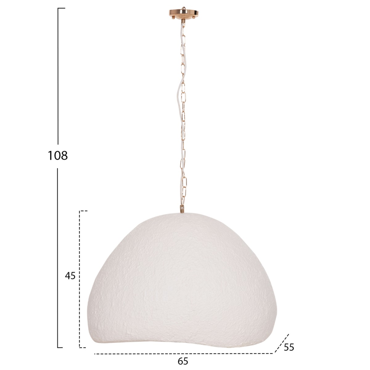 ΦΩΤΙΣΤΙΚΟ ΟΡΟΦΗΣ ΚΡΕΜΑΣΤΟ JAYLEN HM4703.02L FIBER CEMENT ΛΕΥΚΟ 65x55x45Υεκ.