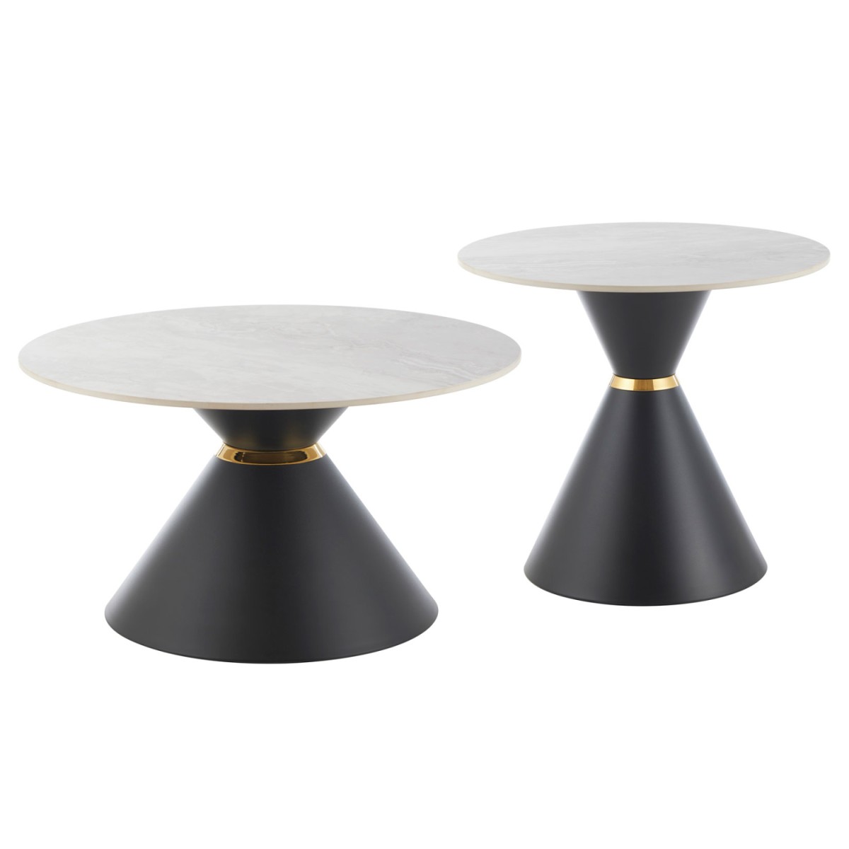 ΤΡΑΠΕΖΙΑ ΣΑΛΟΝΙΟΥ NANDO HM18267.03 ΚΕΡΑΜΙΚΑ TOP ΟΨΗ ΓΚΡΙ ΜΑΡΜΑΡΟ Φ60εκ & Φ80εκ