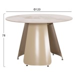 ΤΡΑΠΕΖΙ ΤΡΑΠΕΖΑΡΙΑΣ ΣΤΡΟΓΓΥΛΟ SEDAR HM18326 ΚΕΡΑΜΙΚΟ TOP--ΚΡΕΜ ΜΕΤΑΛ.ΠΟΔΙΑ Φ120x78Υ