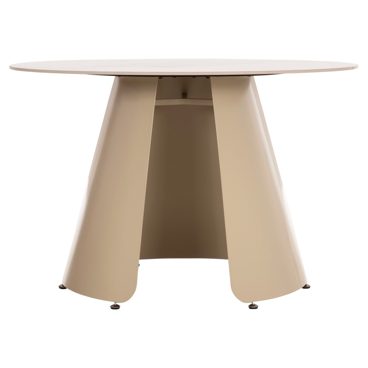 ΤΡΑΠΕΖΙ ΤΡΑΠΕΖΑΡΙΑΣ ΣΤΡΟΓΓΥΛΟ SEDAR HM18326 ΚΕΡΑΜΙΚΟ TOP--ΚΡΕΜ ΜΕΤΑΛ.ΠΟΔΙΑ Φ120x78Υ