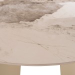 ΤΡΑΠΕΖΙ ΤΡΑΠΕΖΑΡΙΑΣ ΣΤΡΟΓΓΥΛΟ SEDAR HM18326 ΚΕΡΑΜΙΚΟ TOP--ΚΡΕΜ ΜΕΤΑΛ.ΠΟΔΙΑ Φ120x78Υ