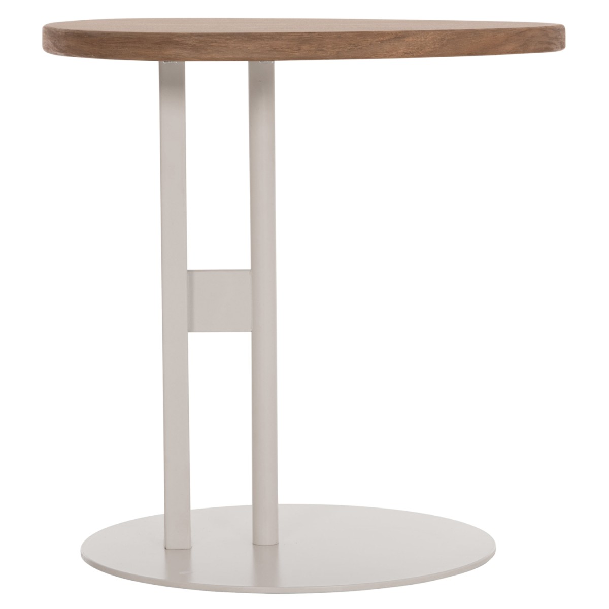 ΒΟΗΘΗΤΙΚΟ ΤΡΑΠΕΖΙ ΟΒΑΛ ALPER HM18328 MDF SONAMA--ΜΕΤΑΛΛΟ ΛΕΥΚΟ 50x50x51Υεκ.