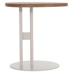 ΒΟΗΘΗΤΙΚΟ ΤΡΑΠΕΖΙ ΟΒΑΛ ALPER HM18328 MDF SONAMA--ΜΕΤΑΛΛΟ ΛΕΥΚΟ 50x50x51Υεκ.