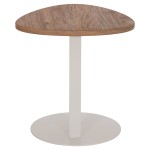 ΒΟΗΘΗΤΙΚΟ ΤΡΑΠΕΖΙ ΟΒΑΛ ALPER HM18328 MDF SONAMA--ΜΕΤΑΛΛΟ ΛΕΥΚΟ 50x50x51Υεκ.