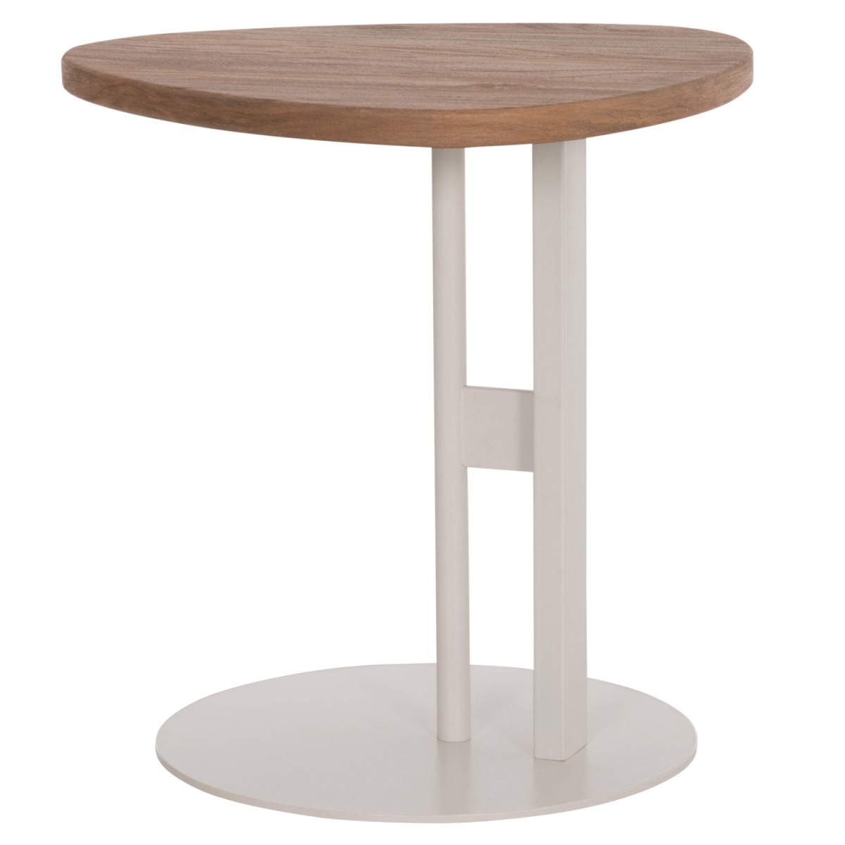 ΒΟΗΘΗΤΙΚΟ ΤΡΑΠΕΖΙ ΟΒΑΛ ALPER HM18328 MDF SONAMA--ΜΕΤΑΛΛΟ ΛΕΥΚΟ 50x50x51Υεκ.