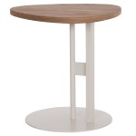 ΒΟΗΘΗΤΙΚΟ ΤΡΑΠΕΖΙ ΟΒΑΛ ALPER HM18328 MDF SONAMA--ΜΕΤΑΛΛΟ ΛΕΥΚΟ 50x50x51Υεκ.