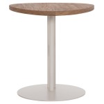 ΒΟΗΘΗΤΙΚΟ ΤΡΑΠΕΖΙ ΟΒΑΛ ALPER HM18328 MDF SONAMA--ΜΕΤΑΛΛΟ ΛΕΥΚΟ 50x50x51Υεκ.