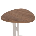 ΒΟΗΘΗΤΙΚΟ ΤΡΑΠΕΖΙ ΟΒΑΛ ALPER HM18328 MDF SONAMA--ΜΕΤΑΛΛΟ ΛΕΥΚΟ 50x50x51Υεκ.