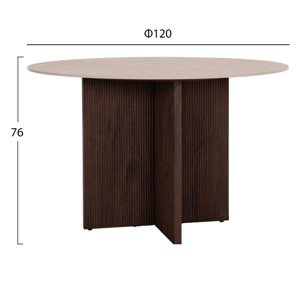 ΤΡΑΠΕΖΙ ΤΡΑΠΕΖΑΡΙΑΣ ΣΤΡΟΓΓΥΛΟ SKY HM18331 ΚΕΡΑΜΙΚΟ TOP ΟΨΗ ΤΡΑΒΕΡΤΙΝΑΣ Φ120x76Υεκ