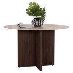 ΤΡΑΠΕΖΙ ΤΡΑΠΕΖΑΡΙΑΣ ΣΤΡΟΓΓΥΛΟ SKY HM18331 ΚΕΡΑΜΙΚΟ TOP ΟΨΗ ΤΡΑΒΕΡΤΙΝΑΣ Φ120x76Υεκ